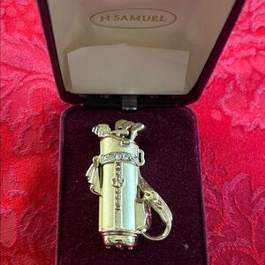 Vintage AJC Gold and Silver Golf Bag Brooch